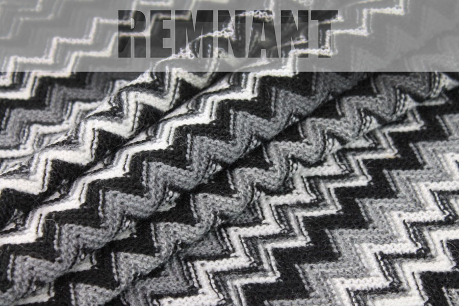 Zig Zag Knit - Black and White - 0.3m Piece fabric