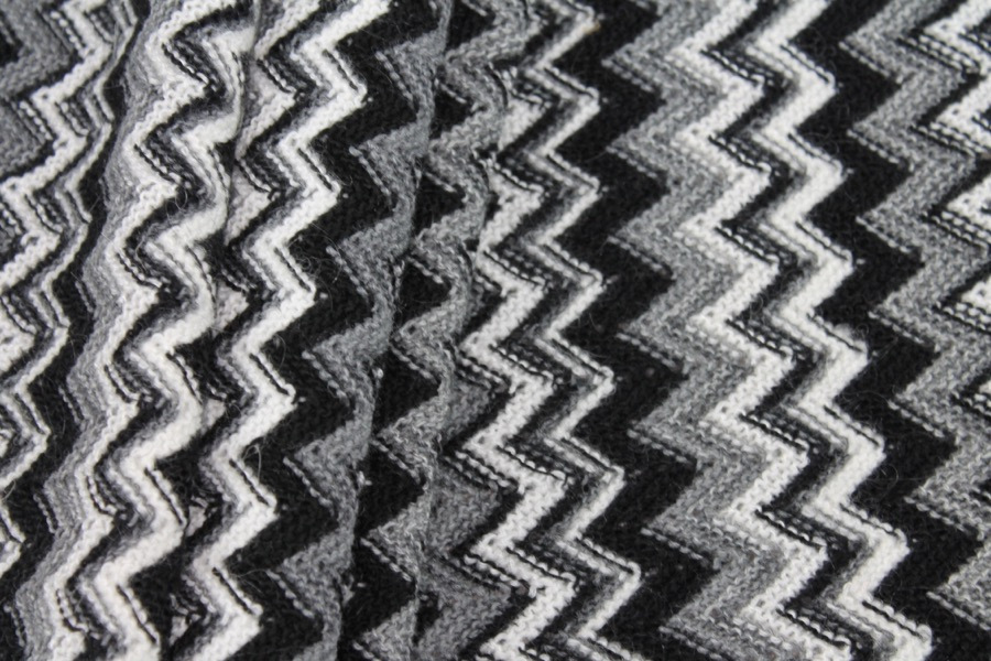 Zig Zag Knit - Black and White fabric, image 4 of 6