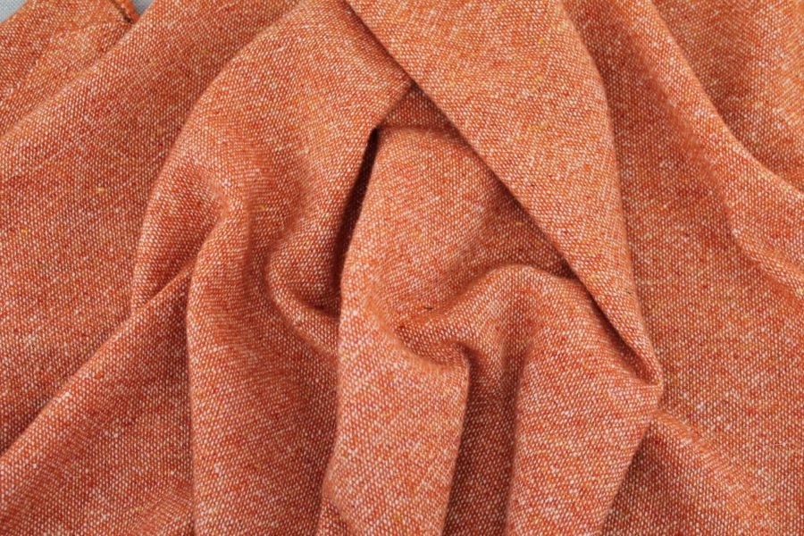 Wool Tweed - Orange and Ivory fabric, image 4 of 5
