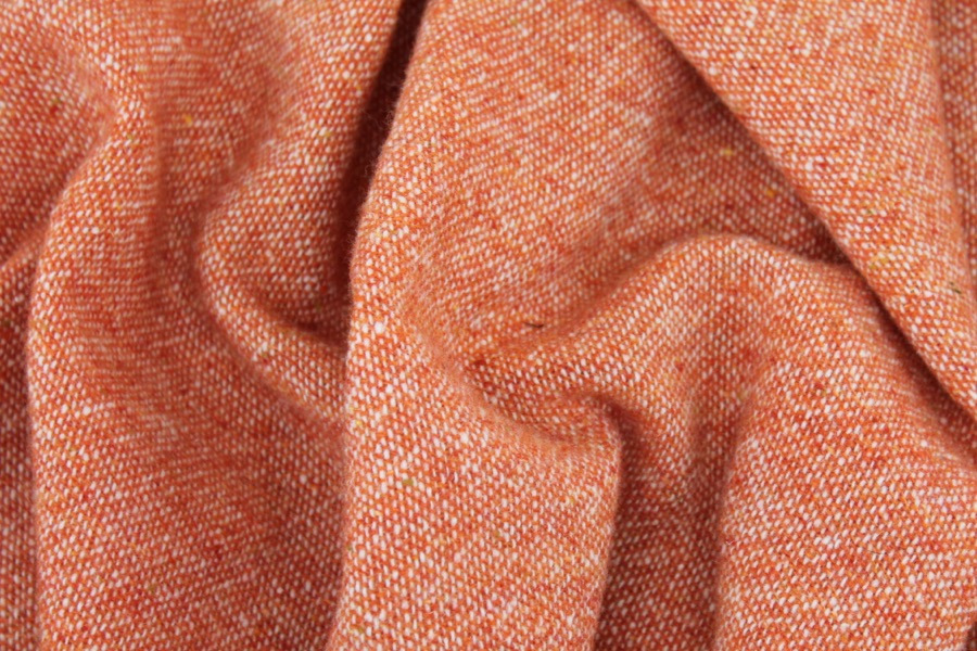 Wool Tweed - Orange and Ivory fabric, image 5 of 5