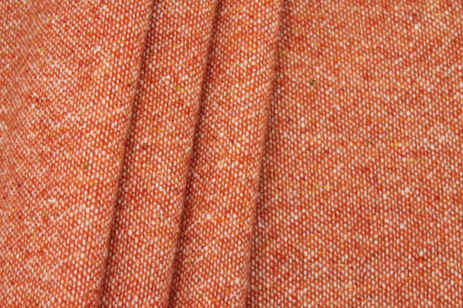 Wool Tweed - Orange and Ivory fabric, image 2 of 5