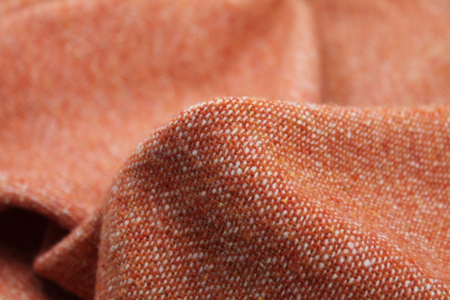 Wool Tweed - Orange and Ivory fabric, image 3 of 5