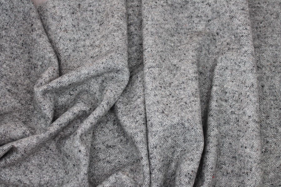 Silk and Wool Mix Tweed - Grey fabric, image 5 of 5