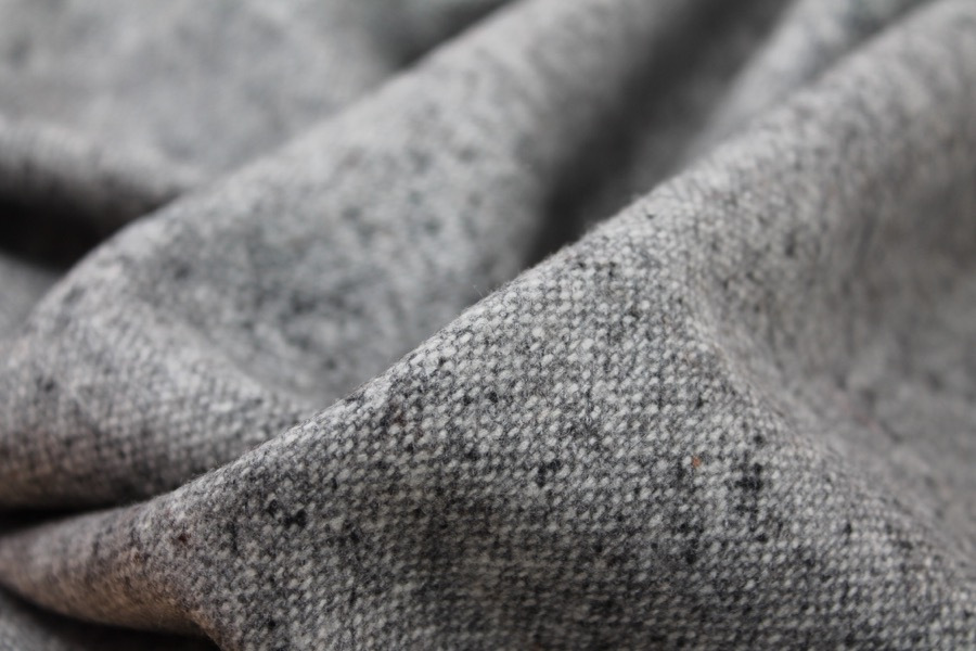 Silk and Wool Mix Tweed - Grey fabric, image 4 of 5