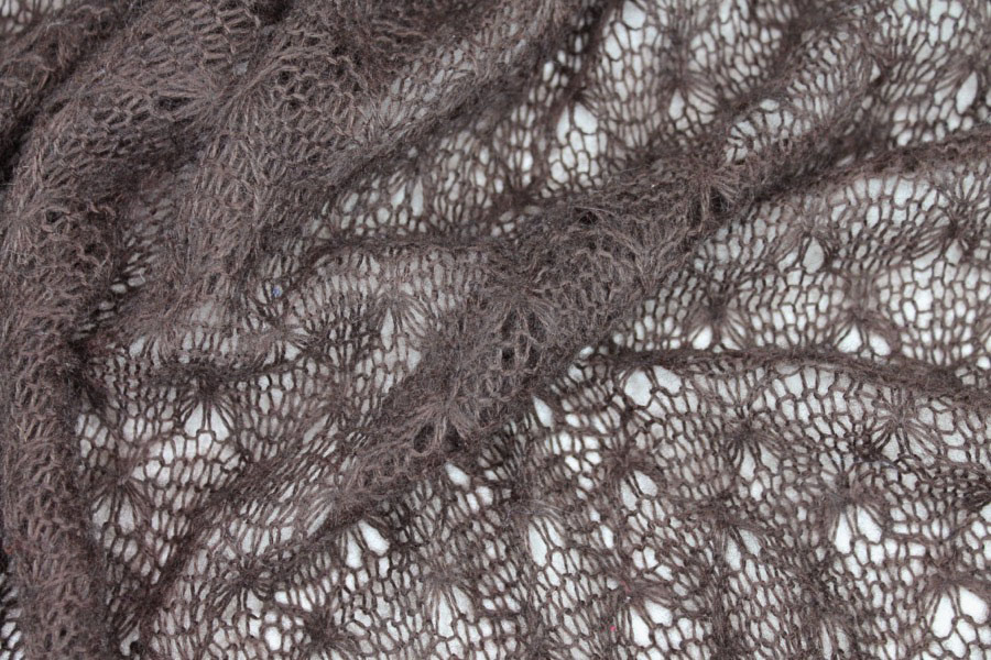 Fine "Lace" Wool Knit - Brown fabric, image 6 of 6