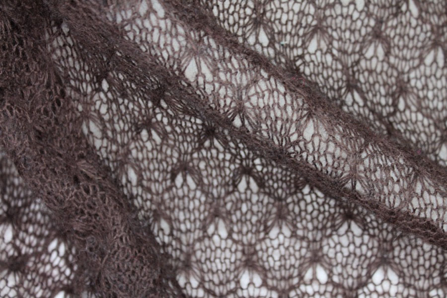 Fine "Lace" Wool Knit - Brown fabric