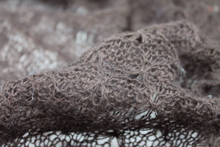 Fine "Lace" Wool Knit - Brown fabric, image 2 of 6