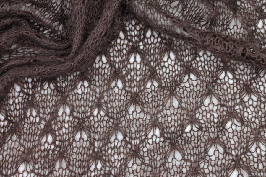 Fine "Lace" Wool Knit - Brown fabric, image 5 of 6