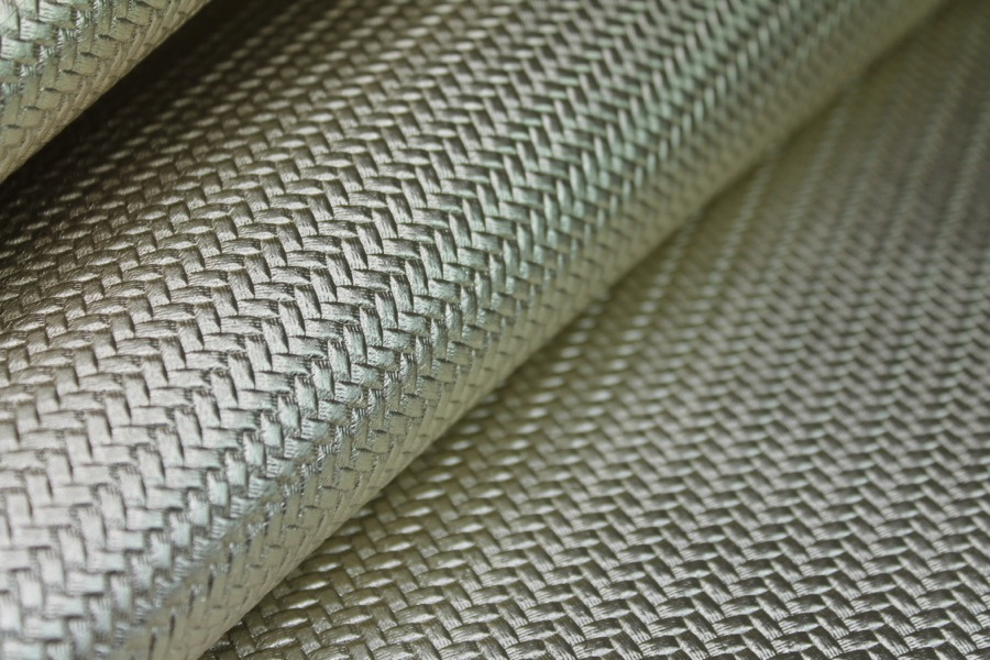 Basket Weave Embossed Leatherette - Metallic Gold - 0.65m Piece fabric, image 2 of 6