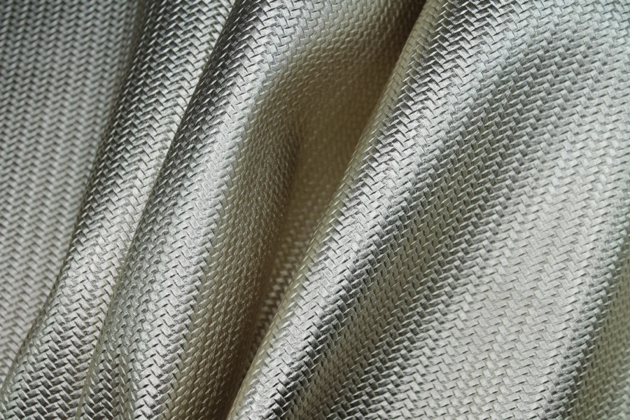 Basket Weave Embossed Leatherette - Metallic Gold - 0.65m Piece fabric, image 4 of 6