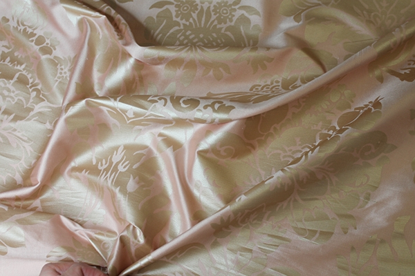Rococo Printed Silk Dupion - Pink fabric