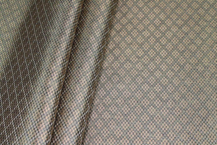 Banaras Brocade - Green & Gold Geometric fabric, image 5 of 6