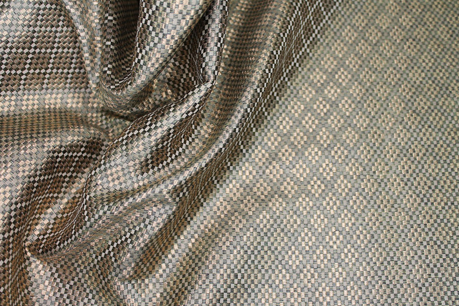 Banaras Brocade - Green & Gold Geometric fabric, image 2 of 6