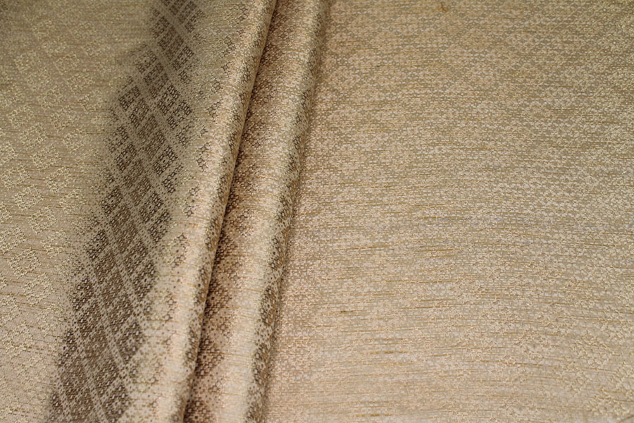 Banaras Brocade - Straw & Gold Geometric fabric, image 5 of 6