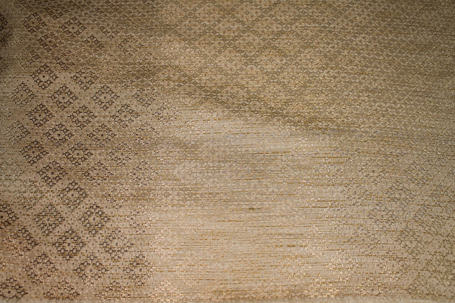 Banaras Brocade - Straw & Gold Geometric fabric, image 3 of 6