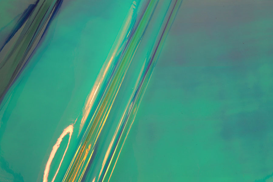 Iridescent Mirror PVC - Mint/Blue fabric, image 6 of 6