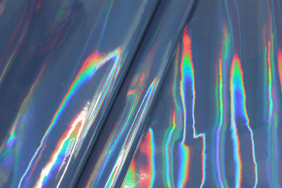 Glossy Holographic PVC - Navy fabric, image 4 of 7
