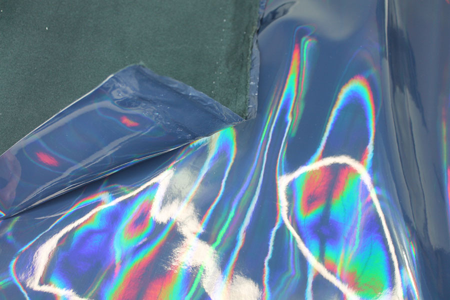 Glossy Holographic PVC - Navy fabric, image 3 of 7