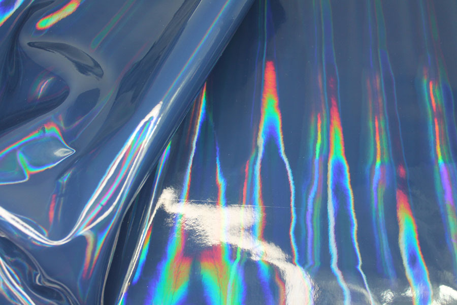 Glossy Holographic PVC - Navy fabric, image 7 of 7