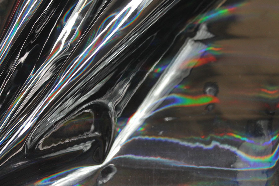 Glossy Holographic PVC - Black fabric, image 4 of 6