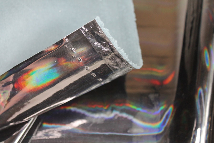Glossy Holographic PVC - Black fabric, image 6 of 6