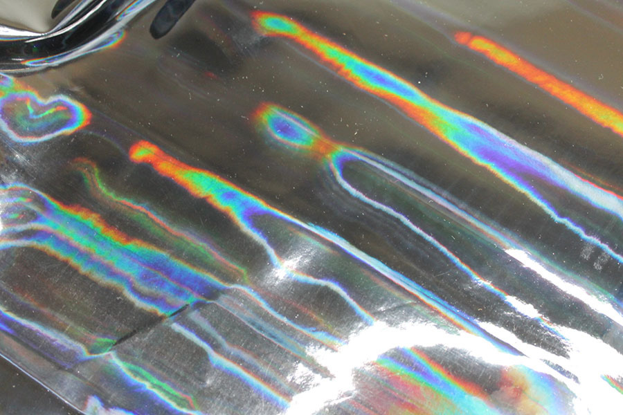 Glossy Holographic PVC - Black fabric, image 5 of 6