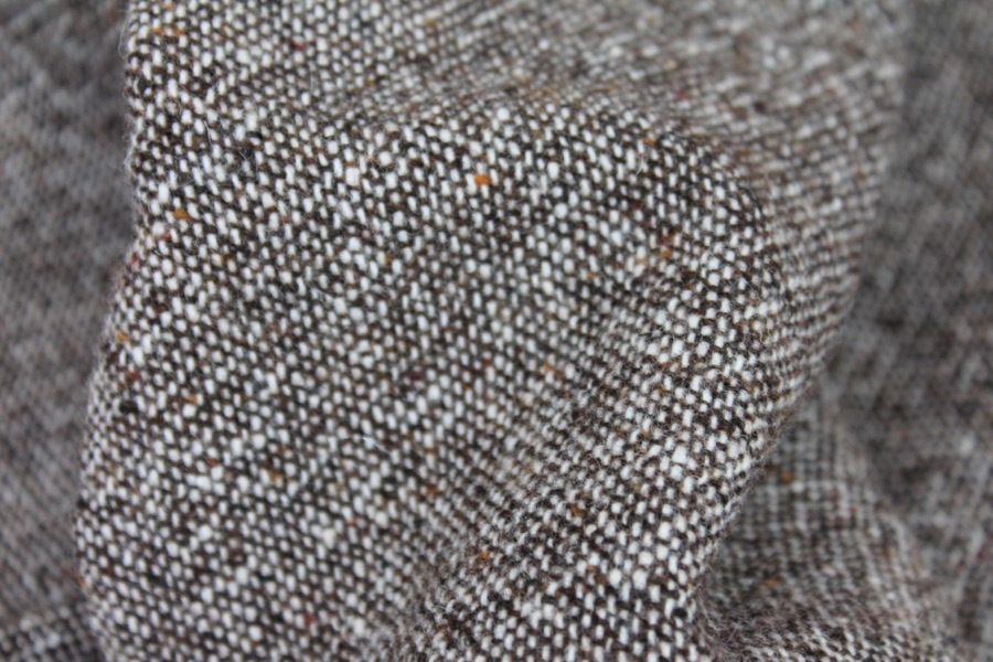 Wool Tweed - Brown and Ivory with Rust fabric, image 7 of 7