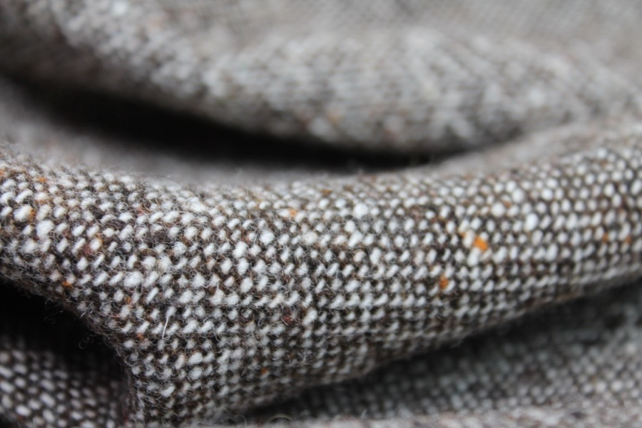 Wool Tweed - Brown and Ivory with Rust fabric, image 5 of 7