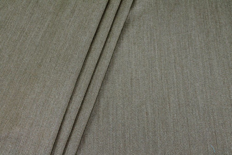 Wool Twill Suiting - Khaki Green fabric, image 4 of 7