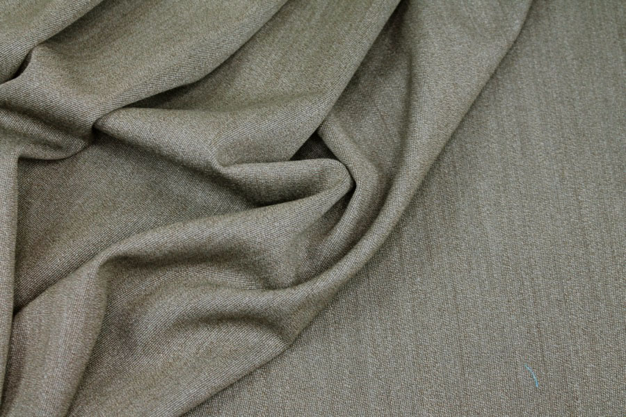 Wool Twill Suiting - Khaki Green fabric, image 2 of 7