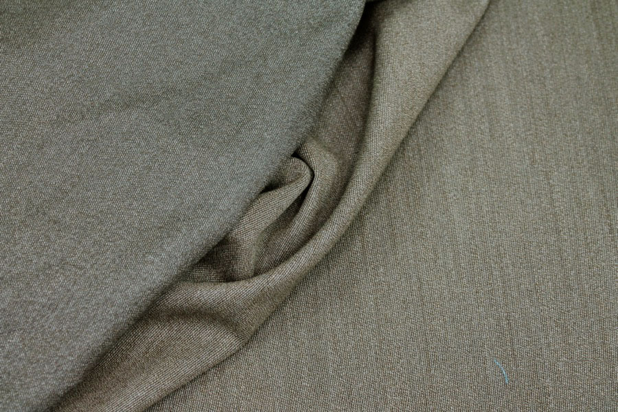 Wool Twill Suiting - Khaki Green fabric, image 3 of 7