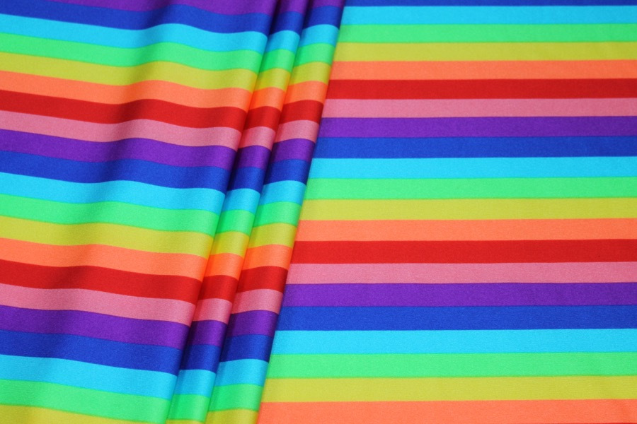 Rainbow Stripe Lycra fabric, image 3 of 6