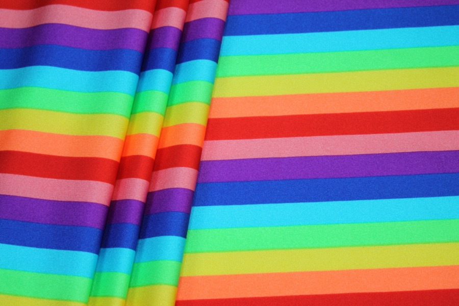 Rainbow Stripe Lycra fabric, image 5 of 6