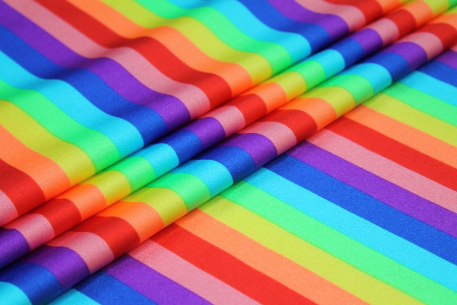 Rainbow Stripe Lycra fabric
