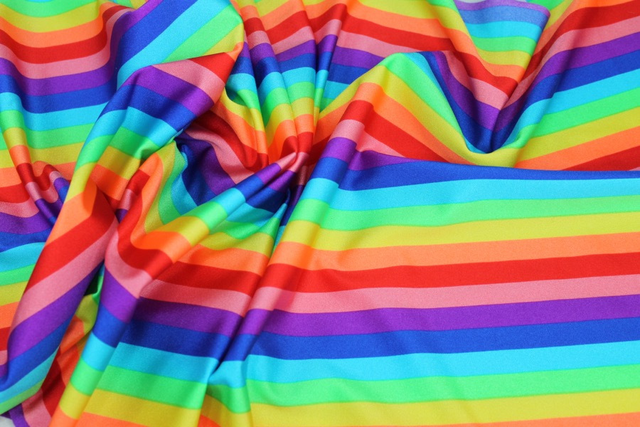 Rainbow Stripe Lycra fabric, image 6 of 6