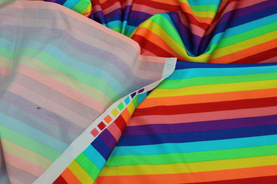 Rainbow Stripe Lycra fabric, image 4 of 6