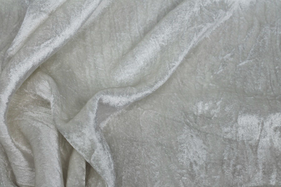 Crushed Viscose Velvet - Ivory fabric, image 5 of 7
