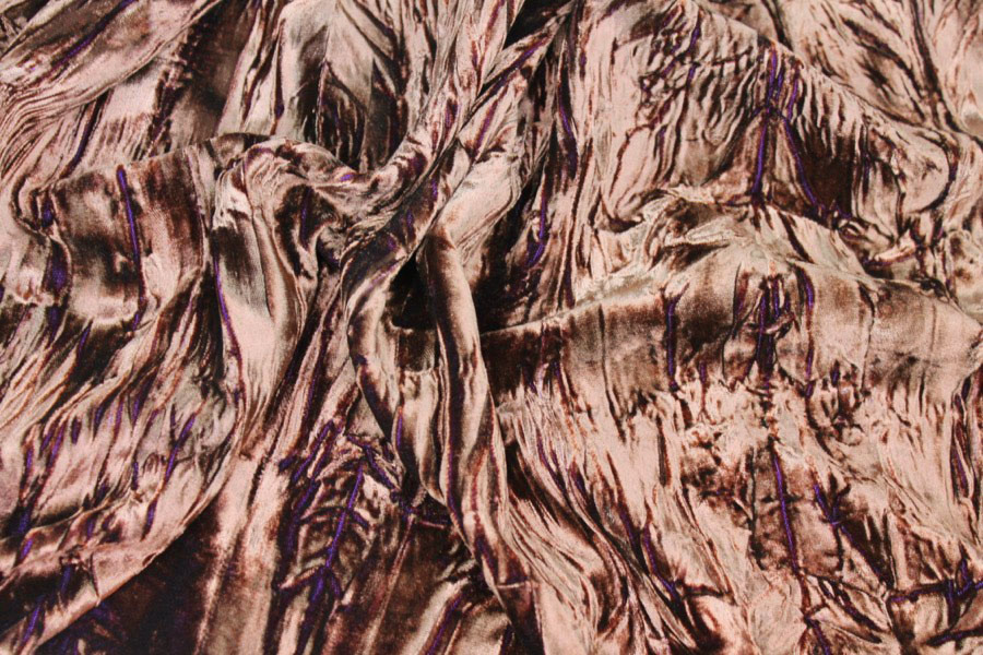 Crushed Viscose Velvet - Bronze / Purple fabric, image 5 of 5