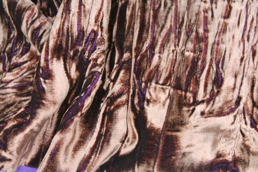 Crushed Viscose Velvet - Bronze / Purple fabric, image 2 of 5
