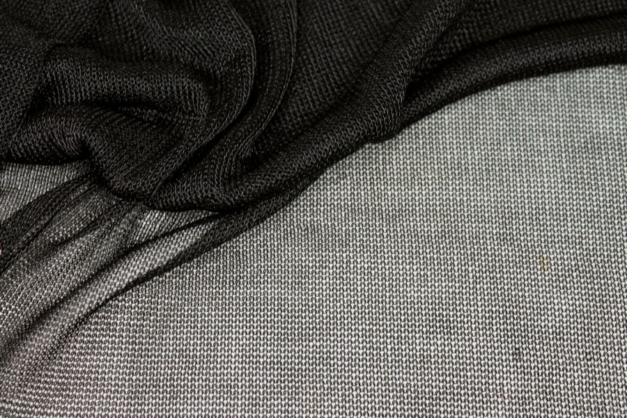 Fine Metallic Thread Knit - Black fabric, image 4 of 6