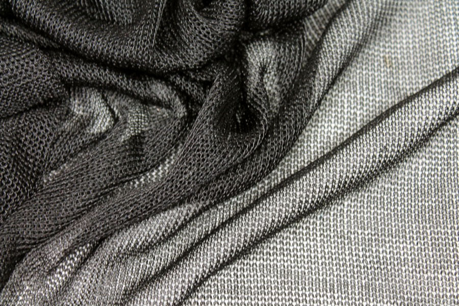 Fine Metallic Thread Knit - Black fabric, image 2 of 6