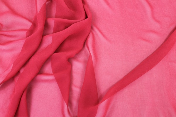 Tomato Red Silk Georgette - 135cm wide fabric, image 2 of 4
