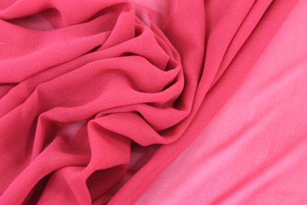 Tomato Red Silk Georgette - 135cm wide fabric, image 4 of 4