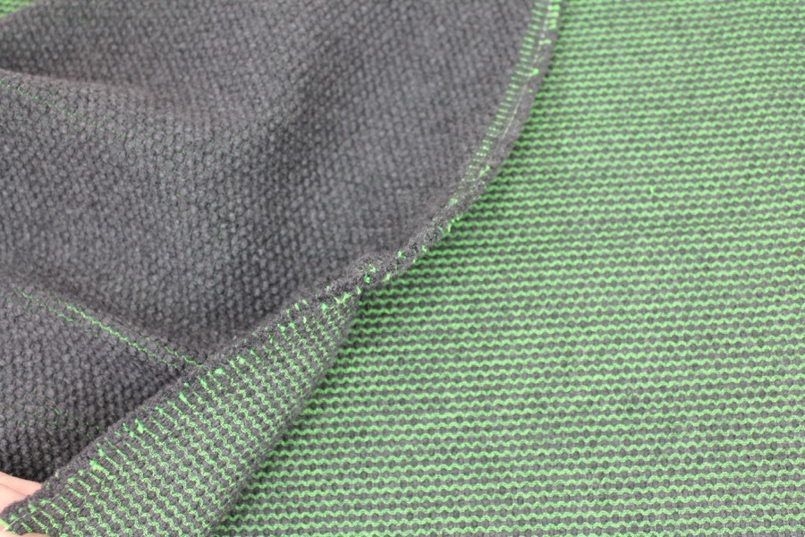 Green Grey Reversible Wool fabric, image 5 of 7