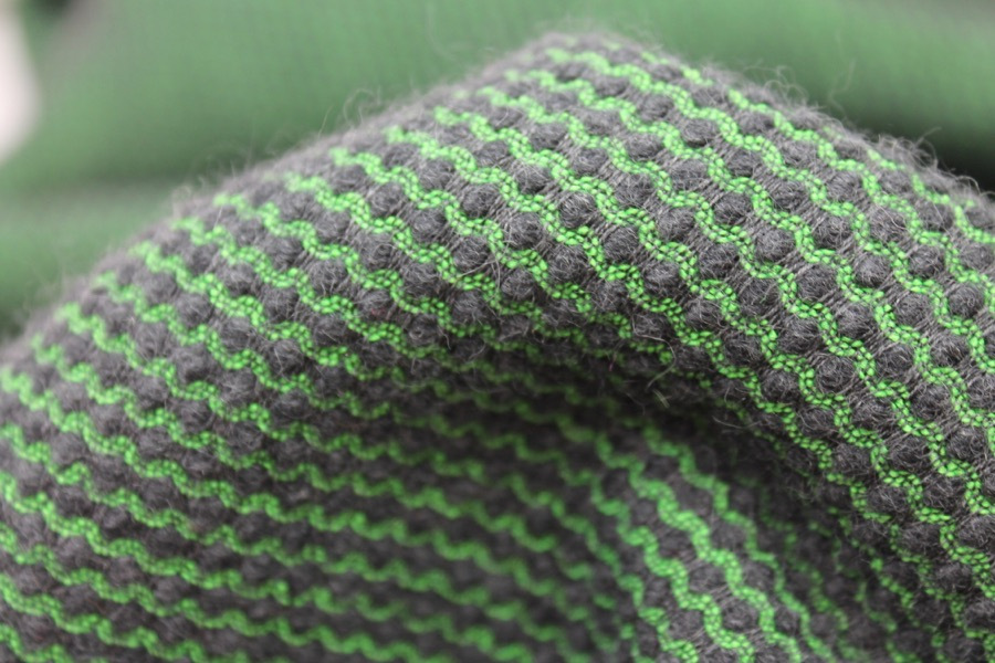 Green Grey Reversible Wool fabric
