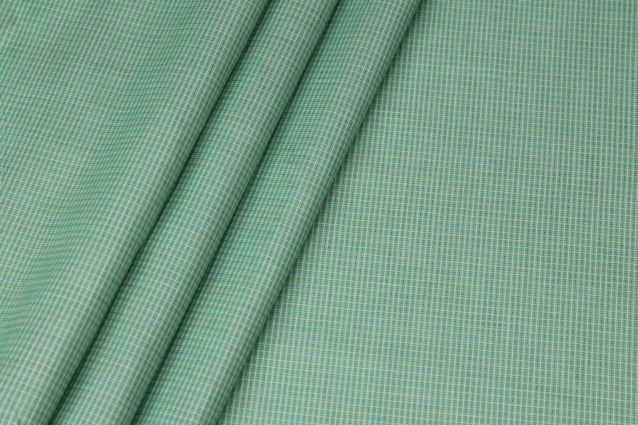 Shirting Cotton - Green Small Check fabric, image 5 of 6