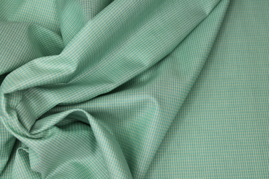 Shirting Cotton - Green Small Check fabric, image 6 of 6