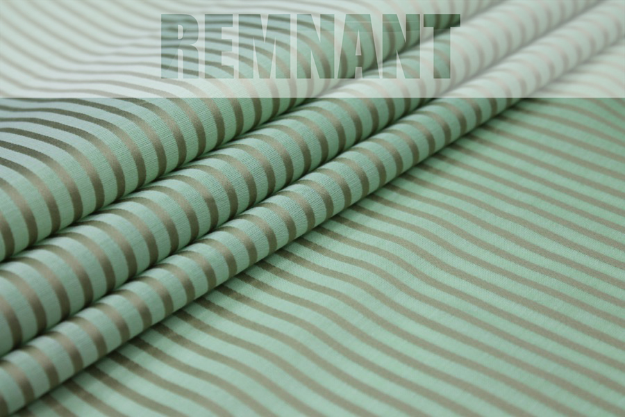 Shirting Cotton - Sheer Green Gold Stripe - 1.7m Piece fabric