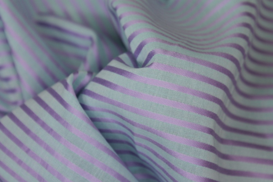 Shirting Cotton - Sheer Blue Lilac Stripe fabric, image 2 of 6