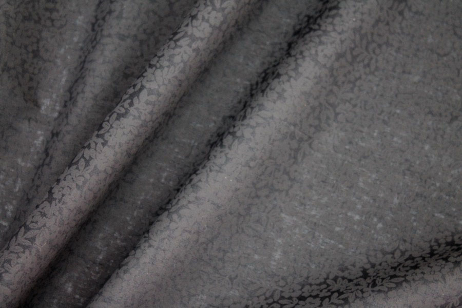 Black Floral Printed Sheer Cotton fabric, image 5 of 6